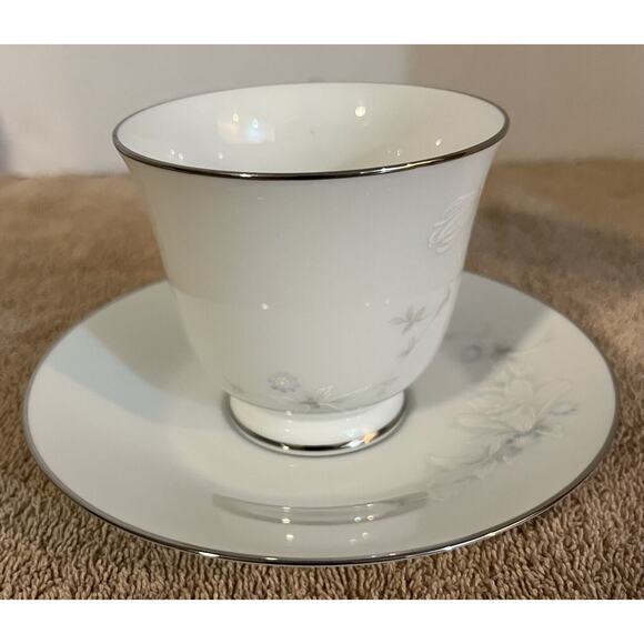 3 Noritake 3132 Cache Pot Footed Cup & Saucer Sets + 1 Cup Platinum Trim RARE - Picture 4 of 10